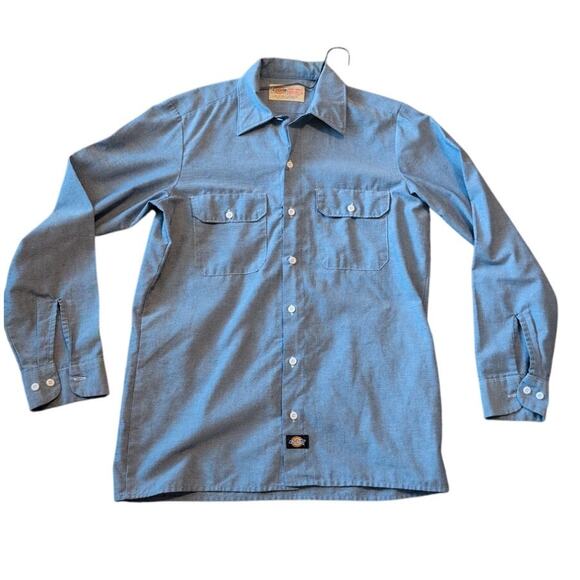 Dickies Other - Vintage Dickies Blue Jean Denim Button Up Shirt Size Small Workwear